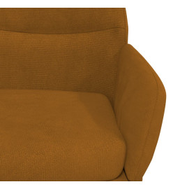 Chaise de relaxation avec tabouret Marron Velours