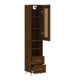 Buffet haut Chêne marron 34,5x34x180 cm Bois d'ingénierie