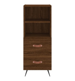 Buffet haut Chêne marron 34,5x34x180 cm Bois d'ingénierie