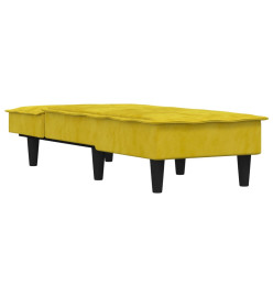 Chaise longue jaune velours