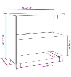 Buffet HAMAR Blanc 85x35x80 cm Bois massif de pin