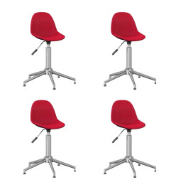 Chaises pivotantes à manger lot de 4 Rouge bordeaux Tissu