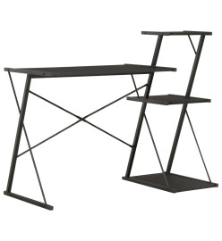 Bureau avec étagère Noir 116x50x93 cm