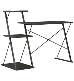 Bureau avec étagère Noir 116x50x93 cm