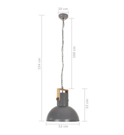 Lampe suspendue industrielle 25 W Gris Rond Manguier 52 cm E27