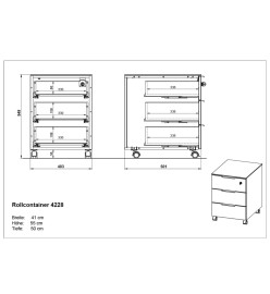 Germania Armoire sur roulettes GW-Ancona 51x41x55cm Cachemire et noyer