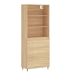 Buffet haut Chêne sonoma 69,5x34x180 cm Bois d'ingénierie