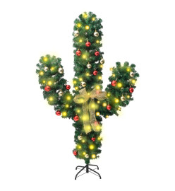 Cactus de Noël avec support et LED Vert 180 cm PVC