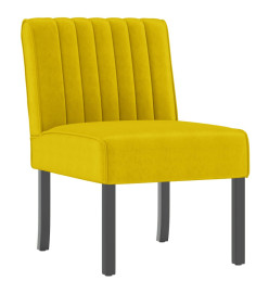 Fauteuil sans accoudoirs jaune velours