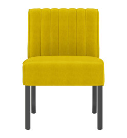 Fauteuil sans accoudoirs jaune velours