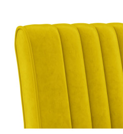 Fauteuil sans accoudoirs jaune velours