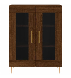 Buffet haut Chêne marron 69,5x34x180 cm Bois d'ingénierie