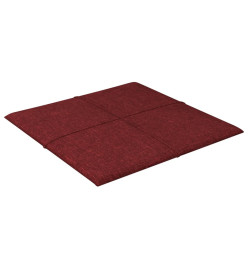 Panneaux muraux 12 pcs Rouge bordeaux 30x30 cm Tissu 1,08 m²