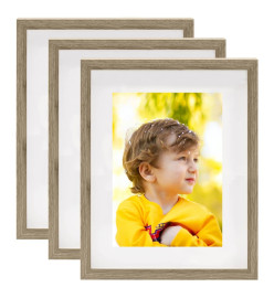 Cadres photo 3D 3 pcs Bois foncé 21x29,7 cm pour photos 15x20cm