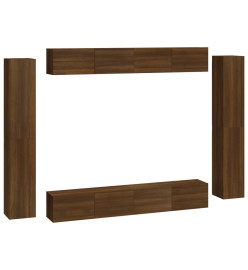 Ensemble de meubles TV 8 pcs Chêne marron Bois d'ingénierie