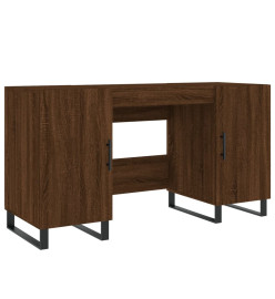 Bureau chêne marron 140x50x75 cm bois d'ingénierie