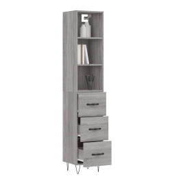 Buffet haut Sonoma gris 34,5x34x180 cm Bois d'ingénierie