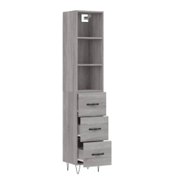 Buffet haut Sonoma gris 34,5x34x180 cm Bois d'ingénierie