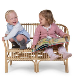 CHILDHOME Banc avec coussin pour enfants Montana Rotin