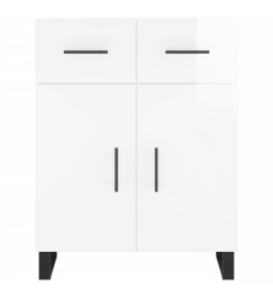 Buffet Blanc brillant 69,5x34x90 cm Bois d'ingénierie