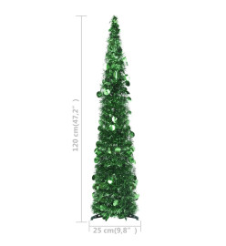 Sapin de Noël artificiel escamotable vert 120 cm PET