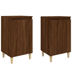 Tables de chevet 2pcs chêne marron 40x35x70cm bois d'ingénierie