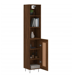 Buffet haut Chêne marron 34,5x34x180 cm Bois d'ingénierie