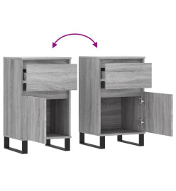 Buffets 2 pcs sonoma gris 40x35x70 cm bois d'ingénierie