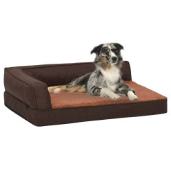 Matelas de lit ergonomique de chien 75x53 cm Polaire aspect lin