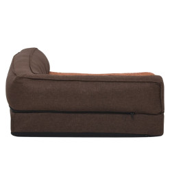 Matelas de lit ergonomique de chien 75x53 cm Polaire aspect lin