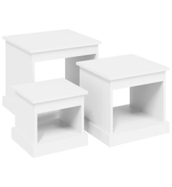 Tables gigognes 3 pcs blanc bois d'ingénierie