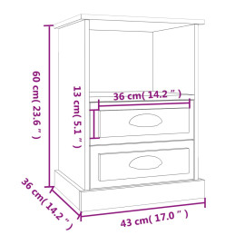 Table de chevet blanc brillant 43x36x60 cm