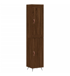 Buffet haut Chêne marron 34,5x34x180 cm Bois d'ingénierie