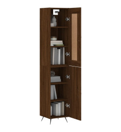 Buffet haut Chêne marron 34,5x34x180 cm Bois d'ingénierie