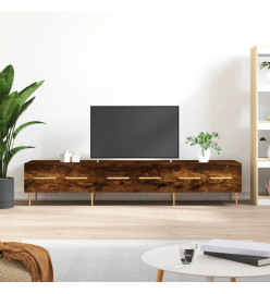 Meuble TV chêne fumé 150x36x30 cm bois d'ingénierie