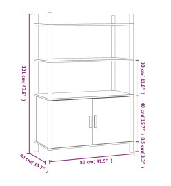 Buffet haut 80x40x121 cm Bois d'ingénierie