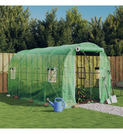 Serre avec cadre en acier vert 8 m² 4x2x2 m