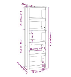 Bibliothèque Marron miel 50x35x154 cm Bois de pin massif