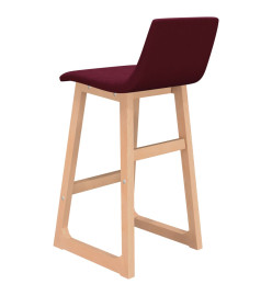 Tabourets de bar lot de 2 rouge bordeaux tissu