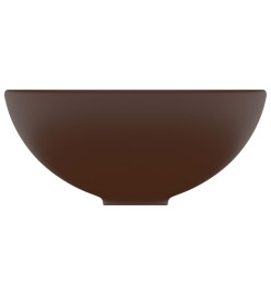 Lavabo rond salle de bain Marron foncé mat 32,5x14 cm Céramique