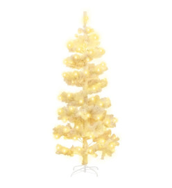 Arbre de Noël hélicoïdal pré-éclairé et support blanc 180cm PVC