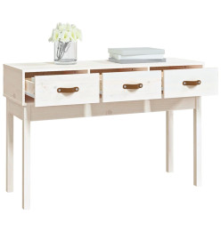 Table console Blanc 114x40x75 cm Bois massif de pin