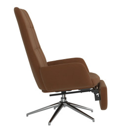 Chaise de relaxation avec repose-pied Marron Tissu microfibre