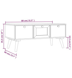 Table basse avec tiroirs 80x40x35,5 cm bois d'ingénierie