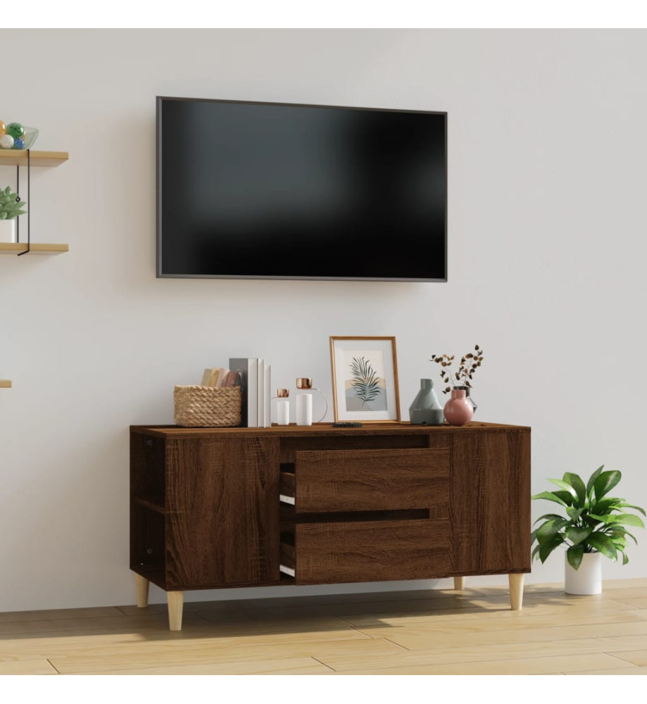 Meuble TV Chêne marron 102x44,5x50 cm Bois d'ingénierie