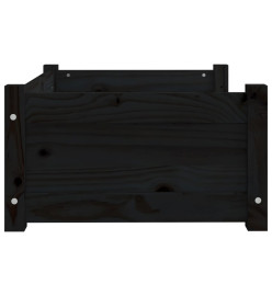 Lit pour chien Noir 65,5x50,5x28 cm Bois de pin solide