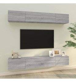 Meubles TV muraux 4 pcs Sonoma gris 100x30x30 cm