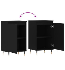 Buffets 2 pcs noir 40x35x70 cm bois d’ingénierie