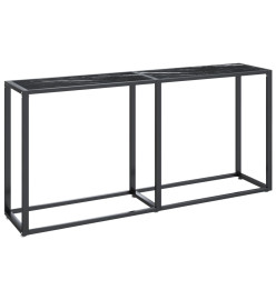 Table console Marbre noir 160x35x75,5 cm Verre trempé