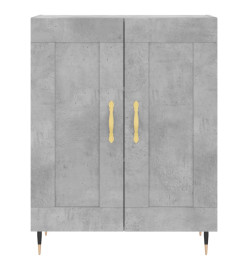 Buffet haut Gris béton 69,5x34x180 cm Bois d'ingénierie